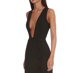 AQ/AQ Black Plunge Backless Dress